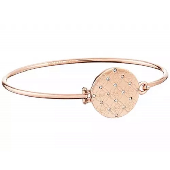 NWT Michael Kors Oval Rose Gold SS Bangle Bracelet new in box - Picture 5 of 5